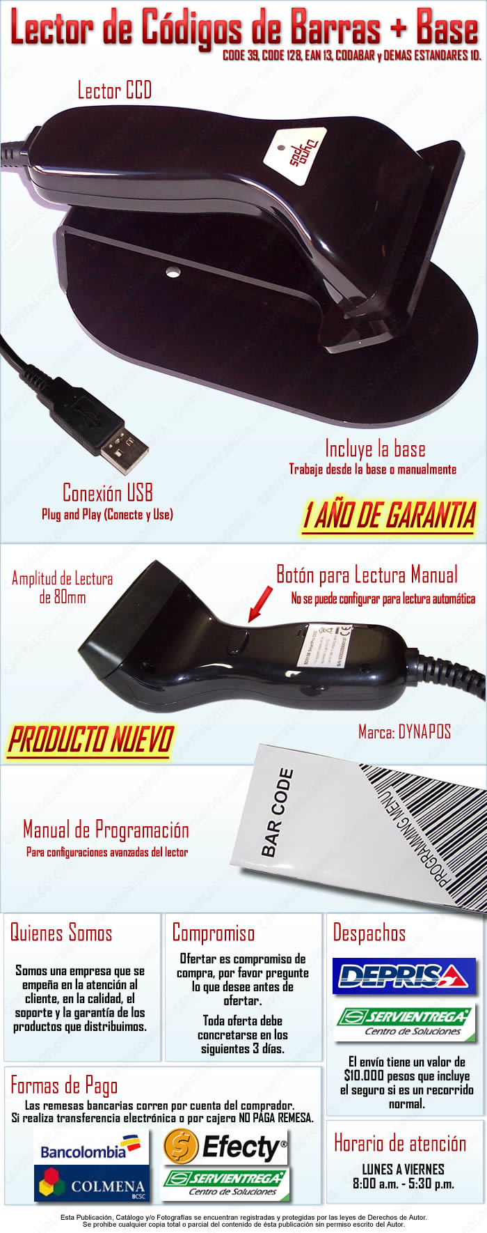 LECTOR DE CODIGO DE BARRAS CON BASE